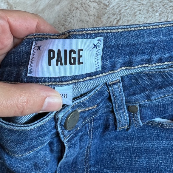 Paige Hoxton Crop Light Wash Denim Jeans Size 28 - Picture 7 of 10